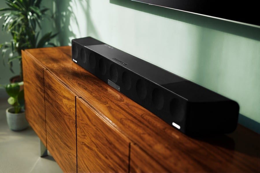 Soundbar on a wooden table